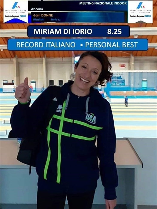 Record italiano sui 60 metri e personal best per Miriam Di Iorio