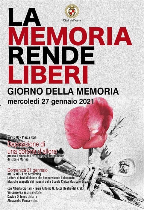 Mercoledì 27 gennaio "Giorno della Memoria", gli eventi in programma a Vasto