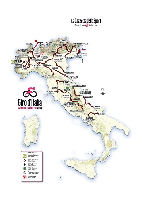 Il 14 maggio il Giro d'Italia passerà a Vasto con la tappa Notaresco-Termoli