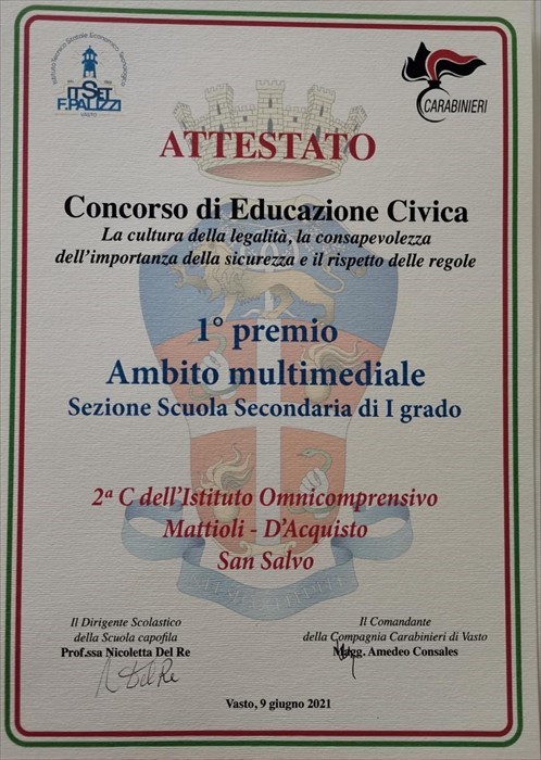 Mattioli-D'Acquisto, due premi per gli studenti sansalvesi