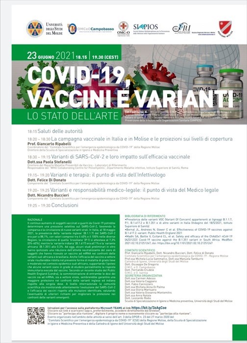 Vaccini e varianti, il punto in un webinar scientifico