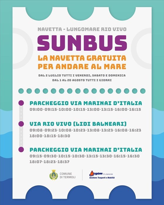 SunBus, parte il servizio navetta gratuito per lungomare Nord e Rio Vivo