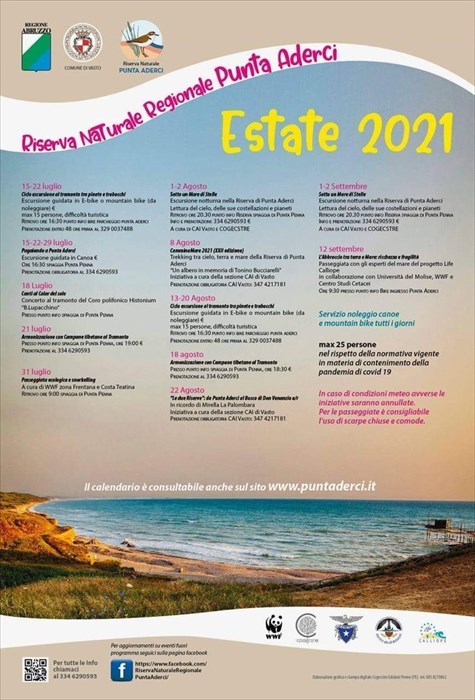 Ecco il calendario eventi dell'estate alla Riserva Naturale di Punta Aderci