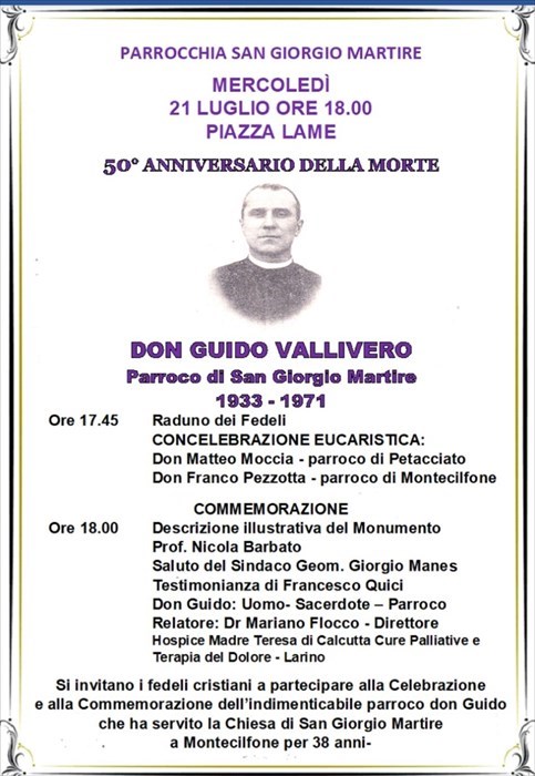Montecilfone ricorda Don Guido Vallivero nel 50esimo anniversario della sua morte