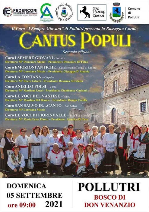 "Cantus Populi": rassegna presentata dal coro "I Sempre Giovani" di Pollutri