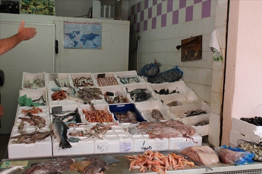 Pesce fresco sui banchi dei mercati a Termoli