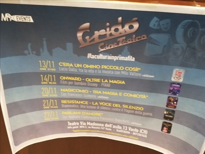 Caldonazzo, Pasotti e Milo a Vasto grazie al "Grido Cine-Teatro"