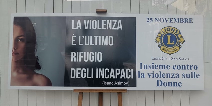 Lions Club San Salvo: "La violenza è l'ultimo rifugio degli incapaci"