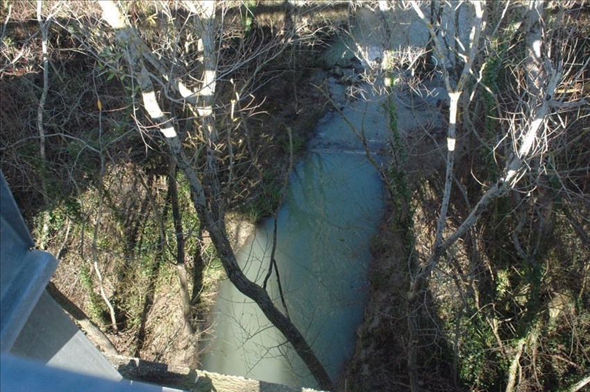 Il fiume Osento nel punto dove è stata gettata la signora