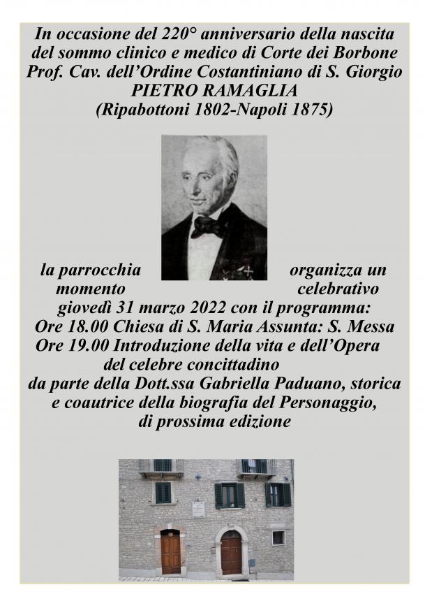 31 marzo 1802: nasceva il dottor Pietro Ramaglia, l'omaggio del Molise