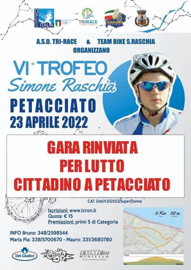 Rinviato il memorial Simone Raschia