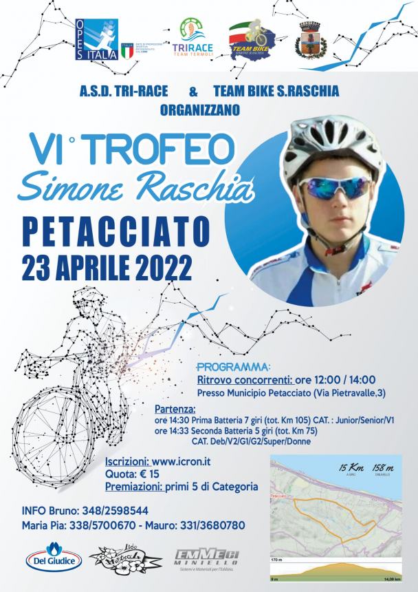 Trofeo Simone Raschia, a Petacciato il campionato regionale di ciclismo Opes