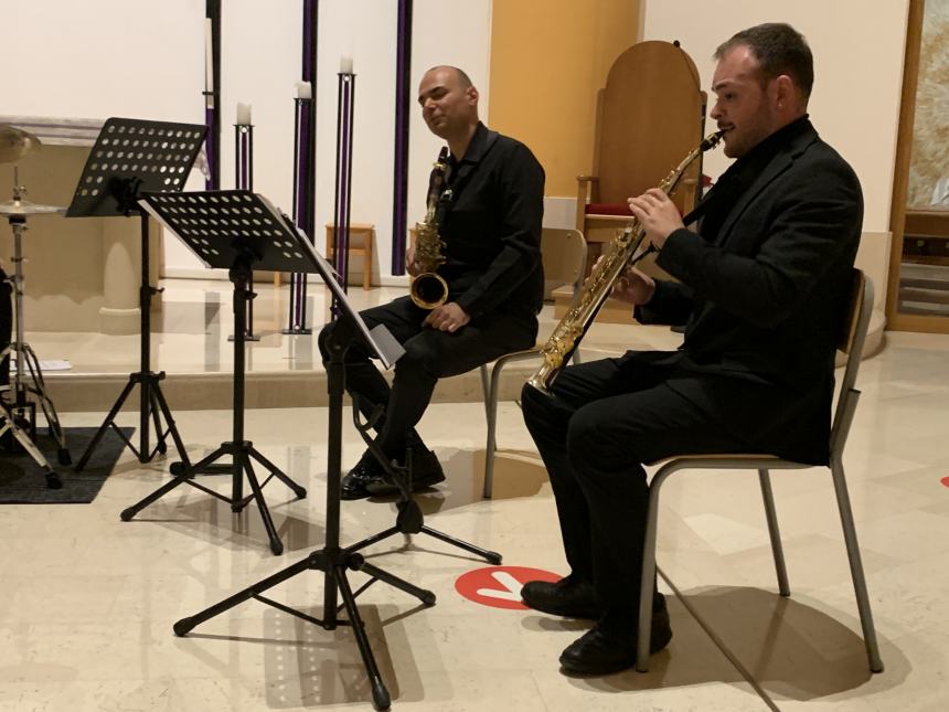Applausi per il Quartetto Sax con Percussioni del Liceo Mattioli