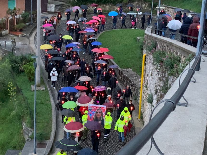 La fiaccolata per Romina De Cesare