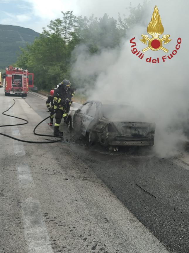 Incendio sulla Trignina