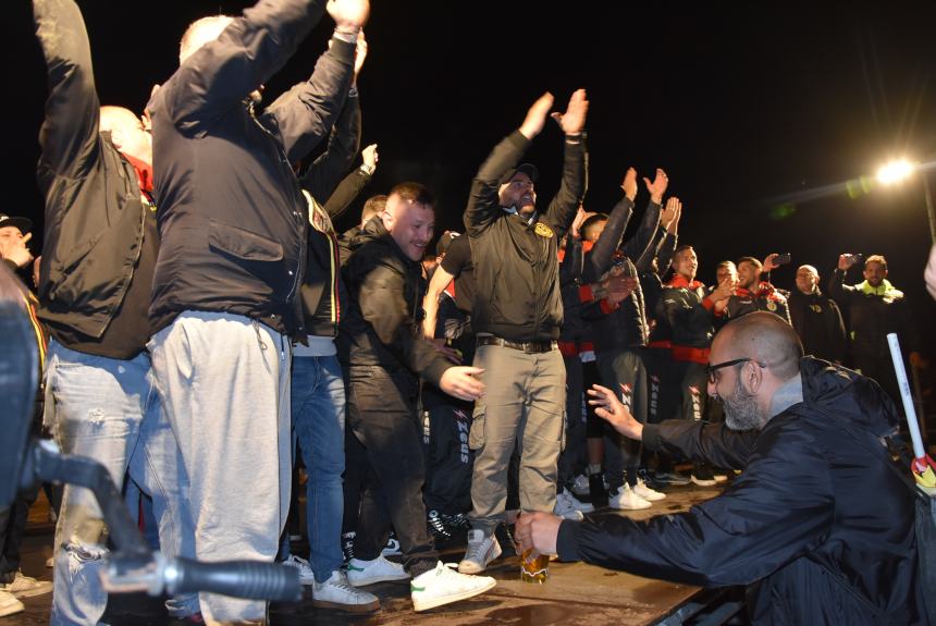 La festa del Termoli calcio in piazza Sant'Antonio