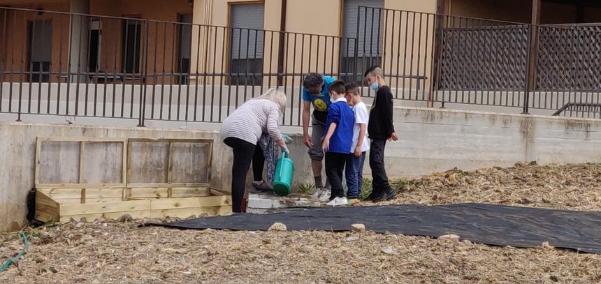 Proseguono le attività nell’orto sociale della scuola primaria Spataro