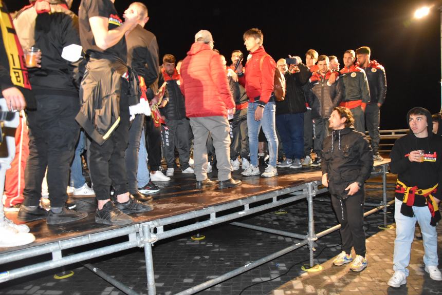 La festa del Termoli calcio in piazza Sant'Antonio