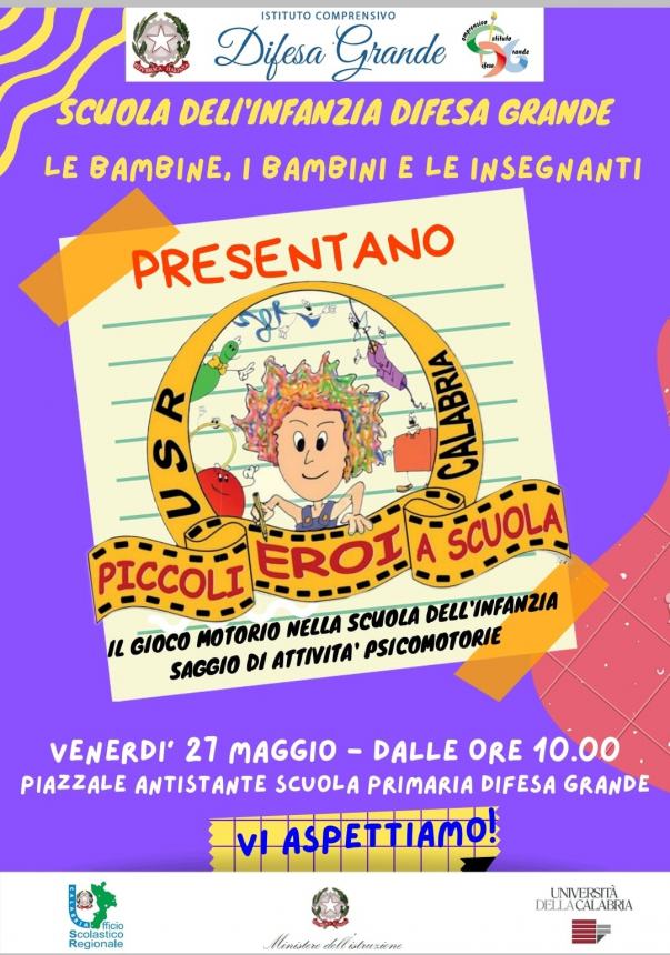 Piccoli eroi a scuola, bambini dell’infanzia di Difesa Grande alle prese con lo sport