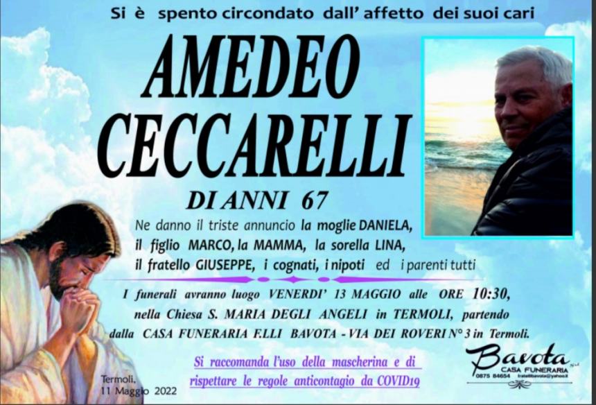 Manifesto funebre Amedeo Ceccarelli