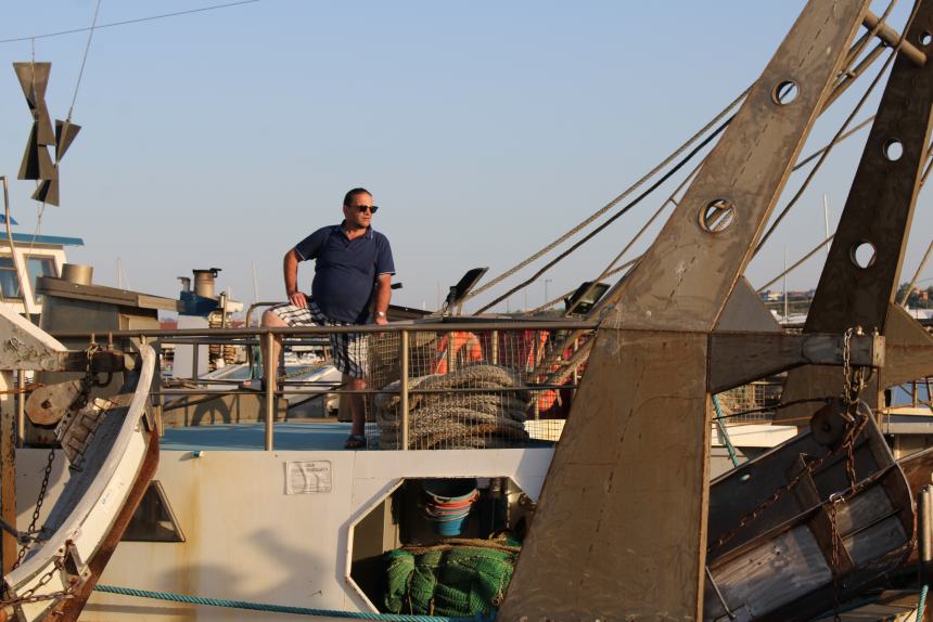 La protesta di ieri sera al porto di Termoli