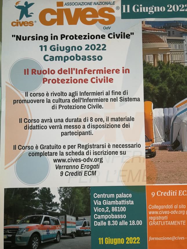 Convegno Cives, Nursing in Protezione civile