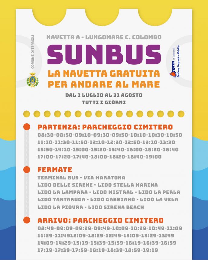 SunBus: da venerdì doppia navetta gratis per litorale Nord e Rio Vivo