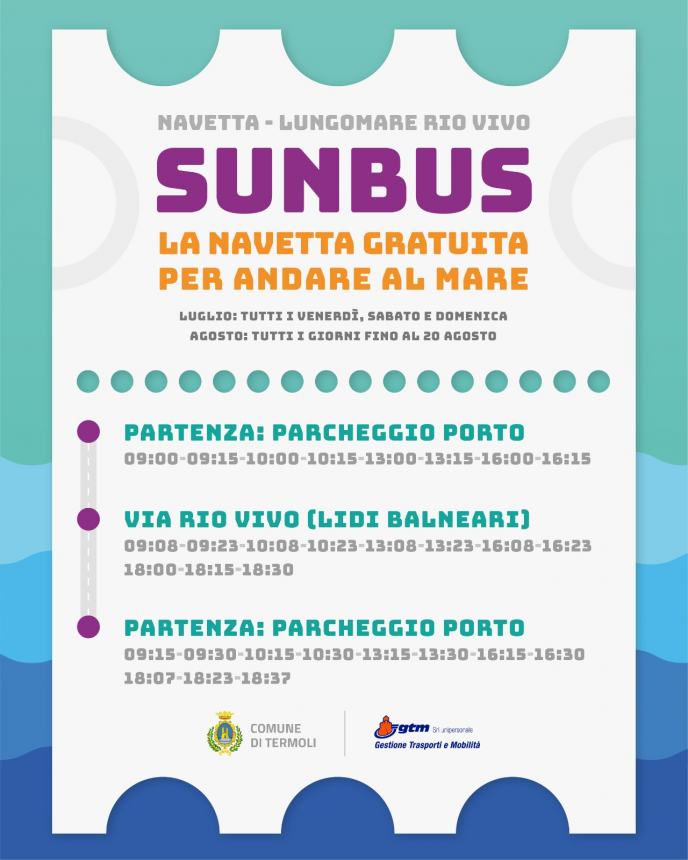 SunBus: da venerdì doppia navetta gratis per litorale Nord e Rio Vivo