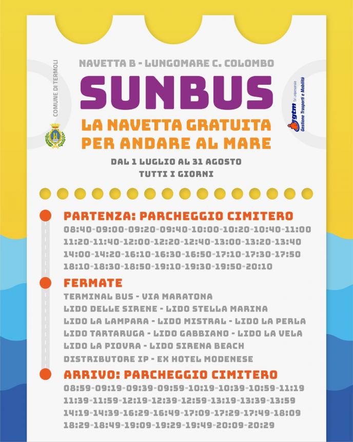 SunBus: da venerdì doppia navetta gratis per litorale Nord e Rio Vivo