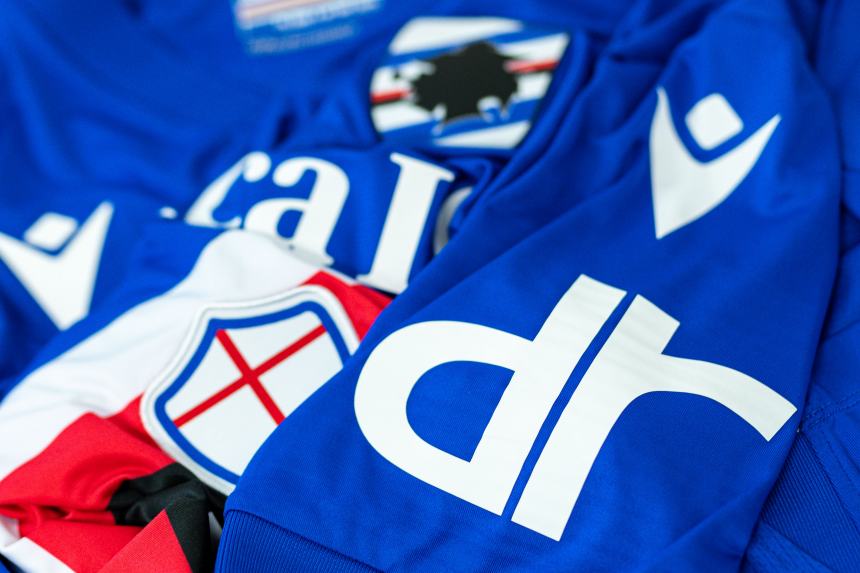 DR è sleeve sponsor della Sampdoria per la stagione 2022/23.