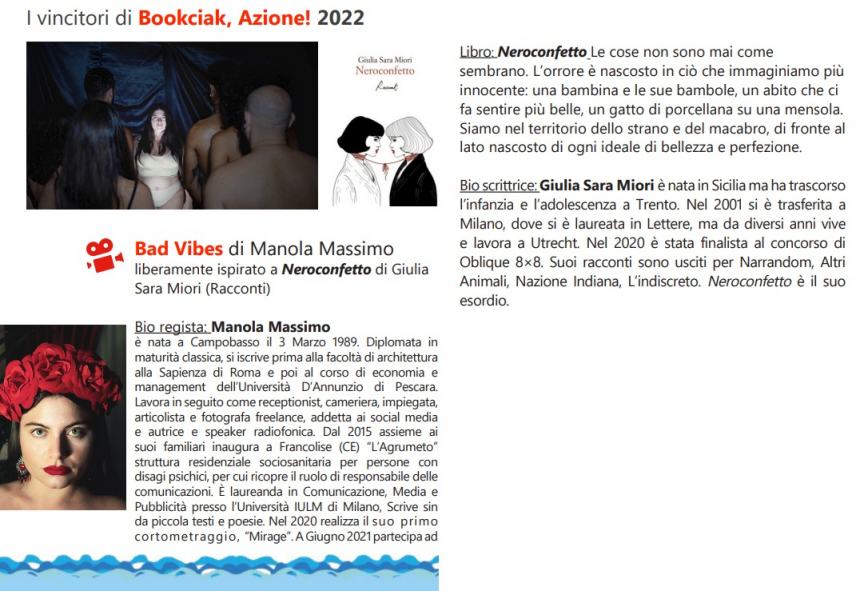 La termolese Manola Massimo premiata a Venezia con "Bad Vibes"