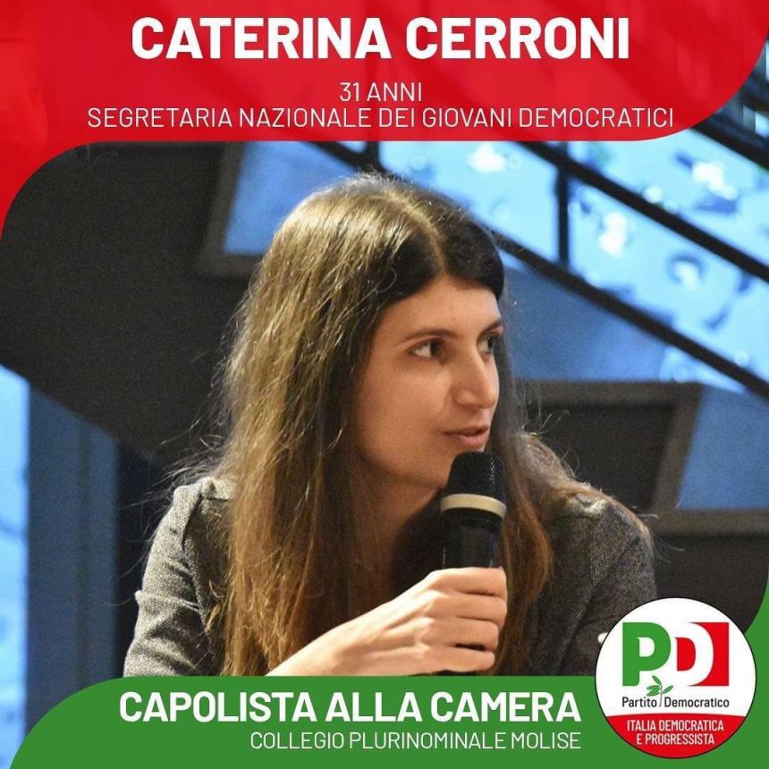 Enrico Letta lancia Caterina Cerroni capolista dem alla Camera nel Molise