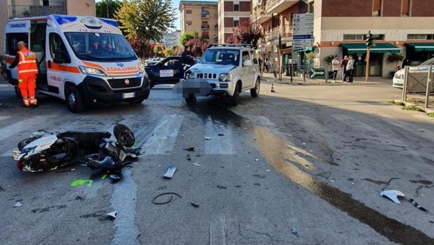 Scontro auto-scooter feriti due 15enni, trasferiti in elisoccorso a Chieti