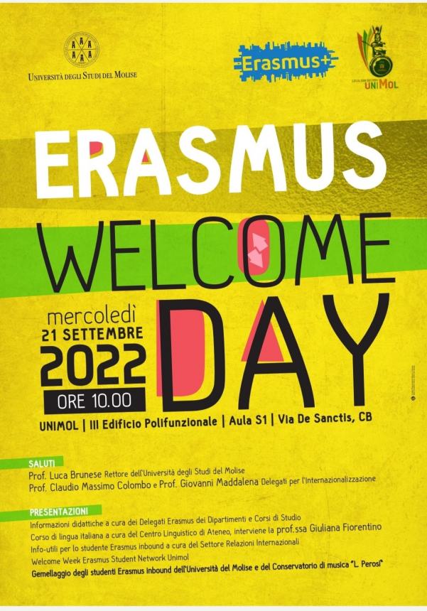 ‘Welcome day’, il saluto internazionale UniMol agli studenti Erasmus