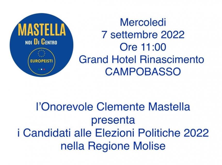 "Noi di centro Europeisti", Mastella presenta i candidati per il Molise