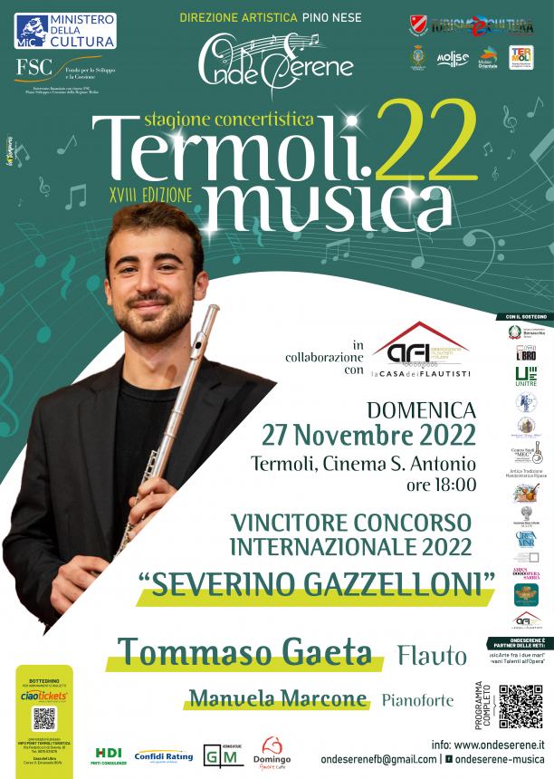 Il flautista Tommaso Gaeta in scena al Cinema Sant'Antonio
