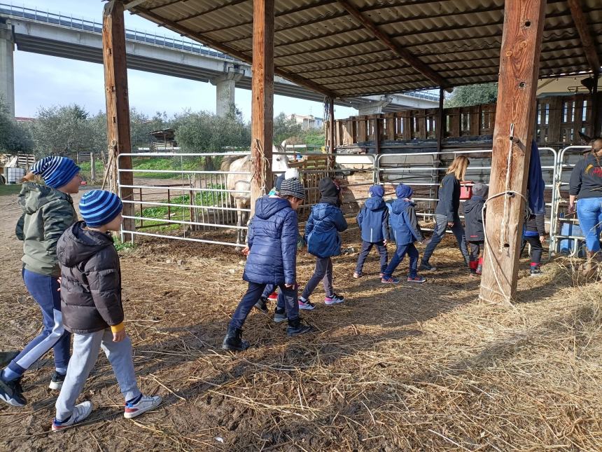 Alunni dell'istituto "Achille Pace" in visita ai "Cavalieri della costa molisana"