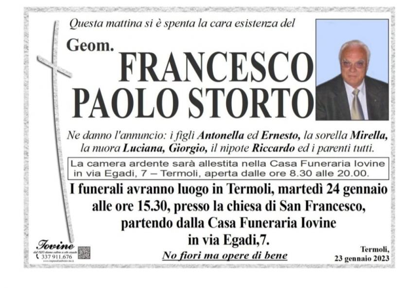 Addio a Francesco Paolo Storto