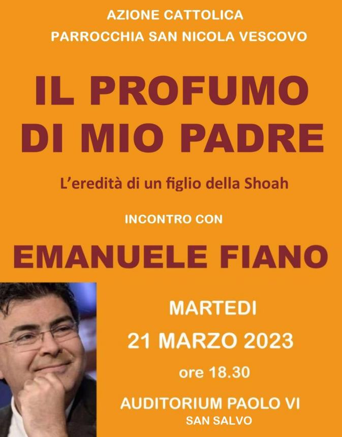 A San Salvo la presentazione di "Il profumo di mio padre" con Emanuele Fiano