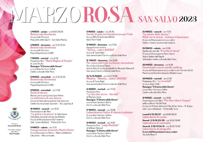 Presentato il "Marzo Rosa" a San Salvo, tanti eventi in programma