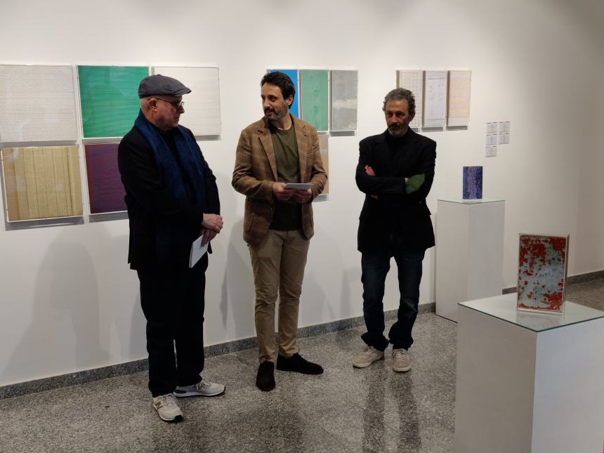 Paolo Masi e Marco Ercolano con i loro "cartoni" protagonisti alla galleria Sangalllo