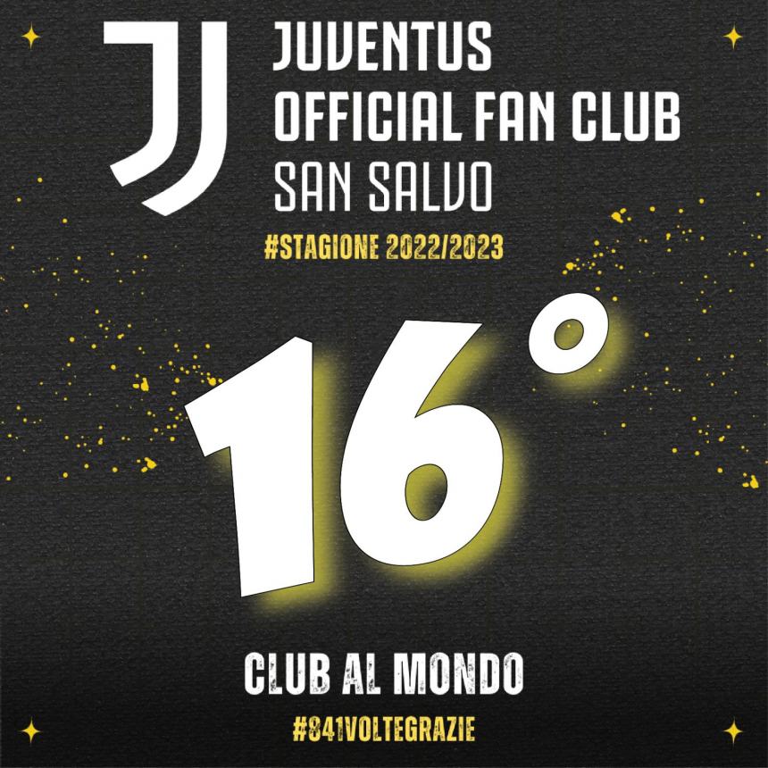 Juventus club di San Salvo: con 841 tessere è 16° nella classifica mondiale