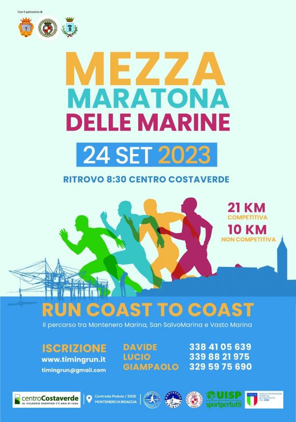 A settembre  la prima edizione della gara di podistica "Mezza Maratona delle Marine”