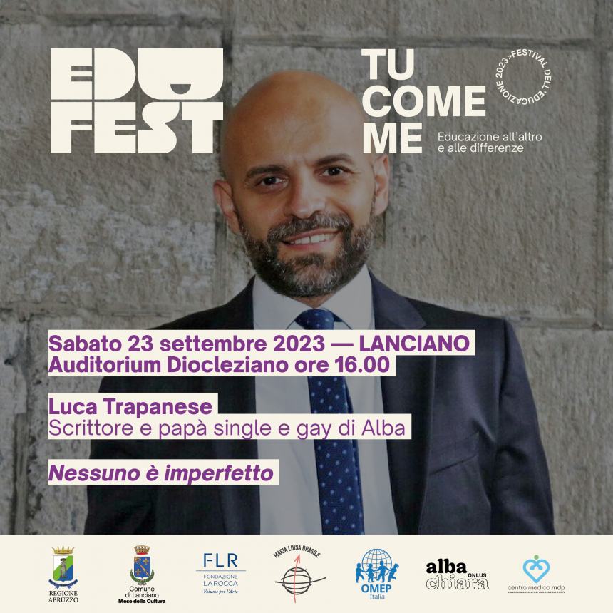 Luca Trapanese tra gli ospiti di EduFest 2023 a Lanciano 