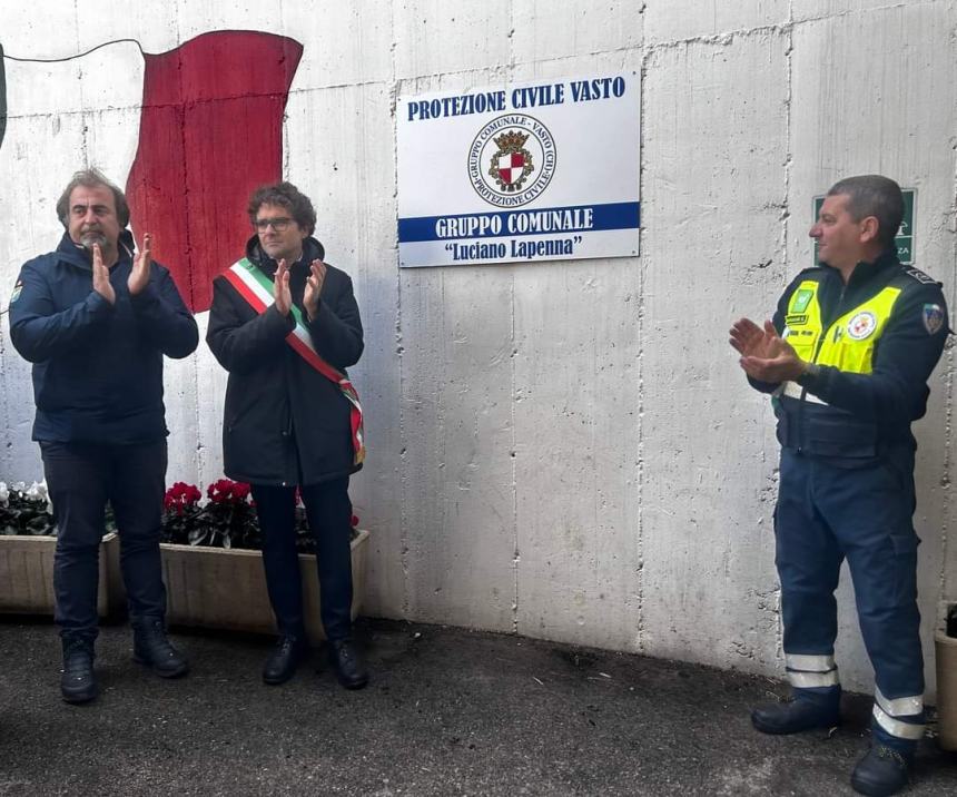 Da oggi a Vasto c'è via della protezione civile la cui sede è dedicata a Luciano Lapenna 