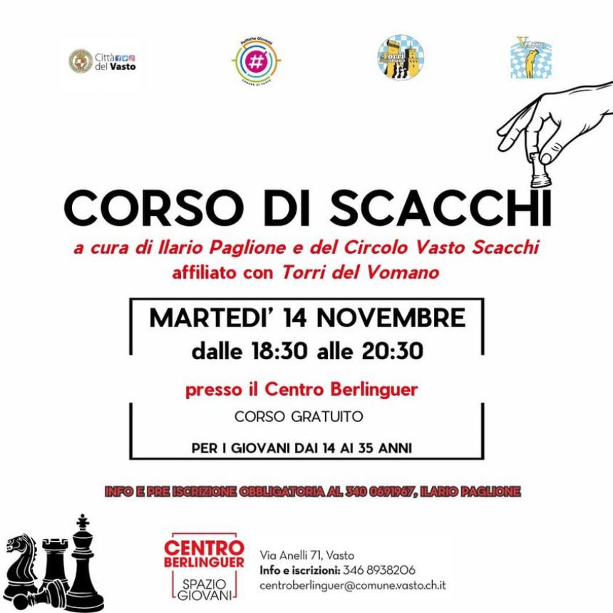 Al Centro Berlinguer di Vasto riparte il corso di scacchi