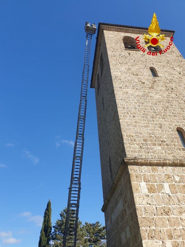 In sicurezza il tetto del campanile dell'Abbazia di Castel San Vincenzo