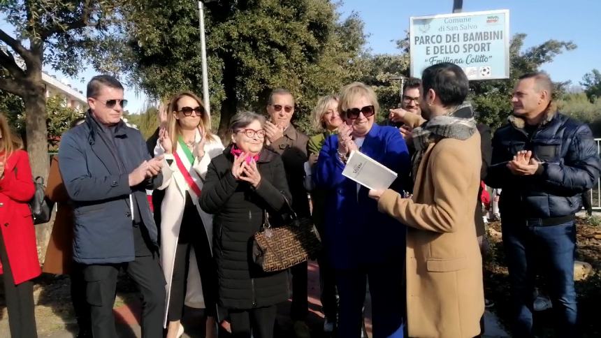 Inaugurato il parco dedicato a Emiliana Colitto: "Il suo nome sussurrato fra queste panchine" 