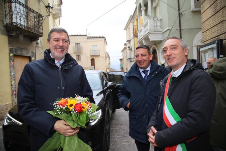 Il presidente Marsilio in visita a Casalanguida, Guilmi e Carpineto Sinello