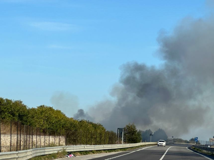 Divampa incendio lungo la Tangenziale Nord